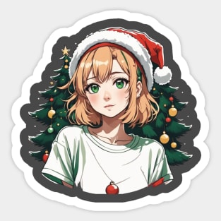 Christmas Anime Girl Sticker